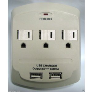  3-Outlet Wall Surge Protector 