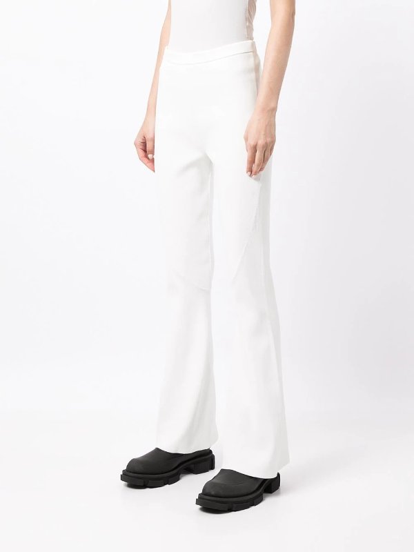 rib collage flared trousers