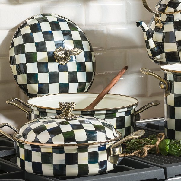 Buy MacKenzie-Childs Courtly Check Enamel Casserole Dish | Amara