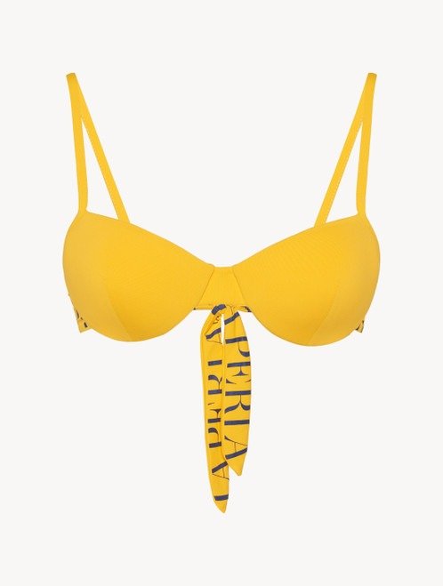 Triangle bikini top in yellow with logo