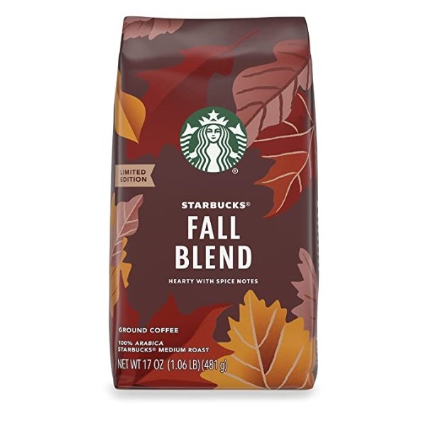 秋季限定fall blend中度烘焙咖啡粉 17oz