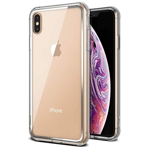 iPhone XS Max Case, VRS DESIGN [Transparent] Crystal Clear Heavy Duty Protection [Crystal Chrome] Anti-Yellowing Acryl Back, TPU Bumper Compatible with Apple iPhone XS Max (2018)