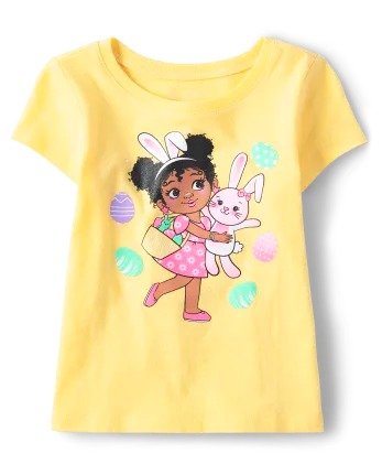 Baby And Toddler Girls Short Sleeve Easter Girl Graphic Tee | The Children's Place - SUN VALLEY