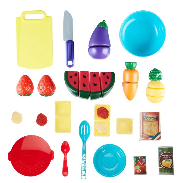 Fruit Vegetable & Pasta Toy Play Set, 31 Pieces
