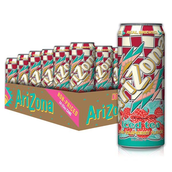 AriZona Raspberry Tea - Big Can, 23 Fl Oz (Pack of 24)