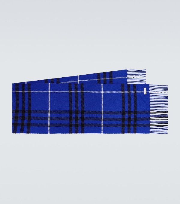 Check Wool And Cashmere Scarf in Blue -| Mytheresa
