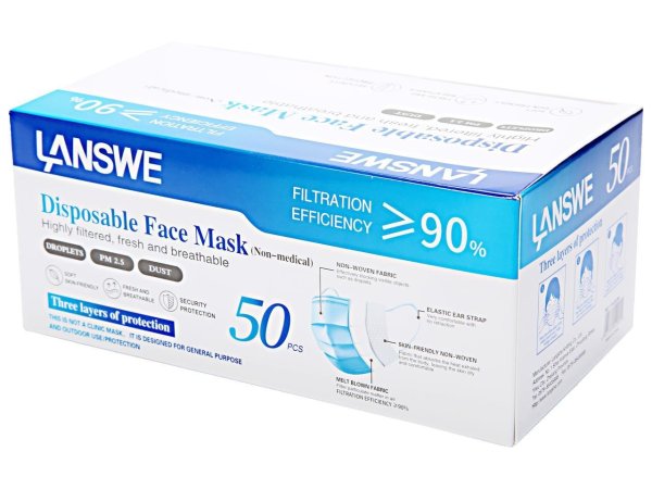 Disposable Face Mask - 10 pcs per Pack and 50 pcs per Box - Newegg.com