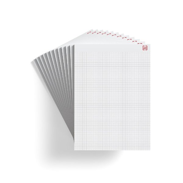 TRU RED™ Notepads, 8.5" x 11.75", Graph Ruled, White, 50 Sheets/Pad, 12 Pads/Pack (TR57341)