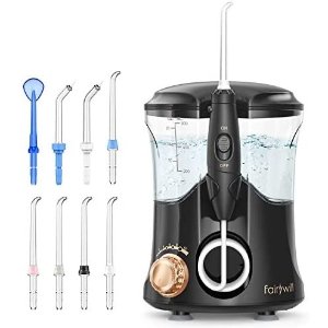 Water Flosser for Teeth, Fairywill Dental Oral Irrigator with 8 Jet Tips