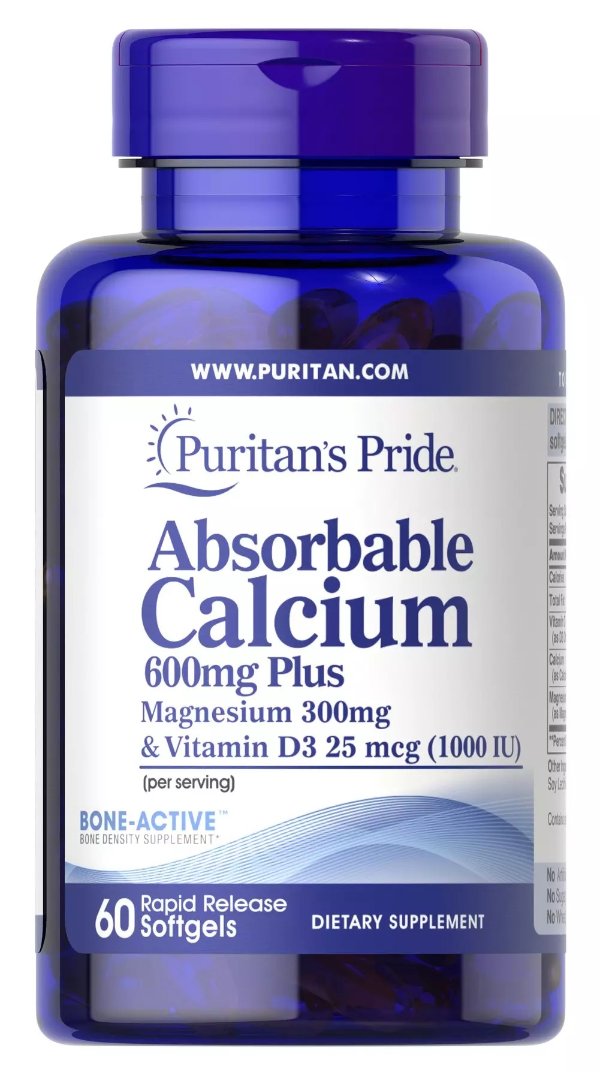 Absorbable Calcium 600 mg with Magnesium & Vitamin D | Puritan's Pride