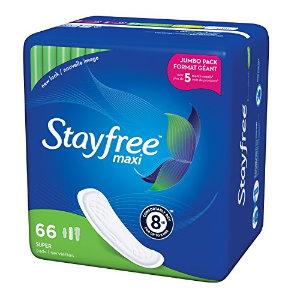 Stayfree Maxi Pads for Women, Super - 66 Count