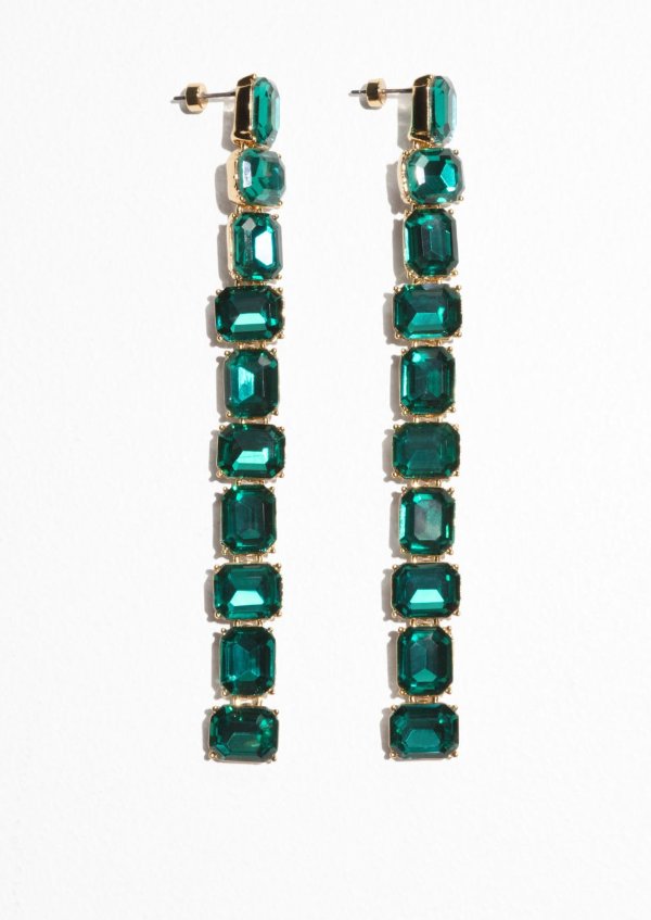 Crystal Drop Earrings - Emerald Green - Earrings - & Other Stories US