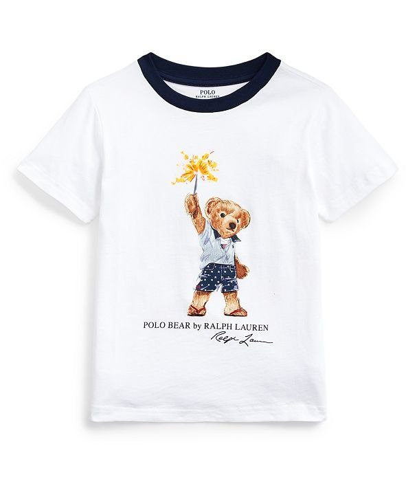 Toddler Boys Sparkler Bear Cotton T-Shirt