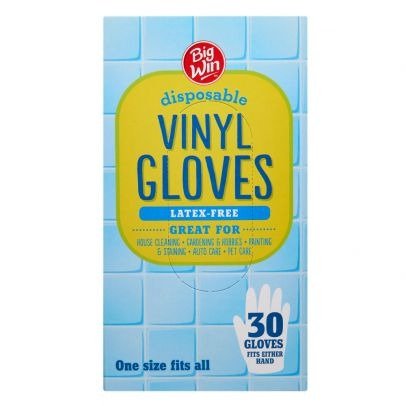 Big Win Disposable Vinyl Gloves - 30 ct