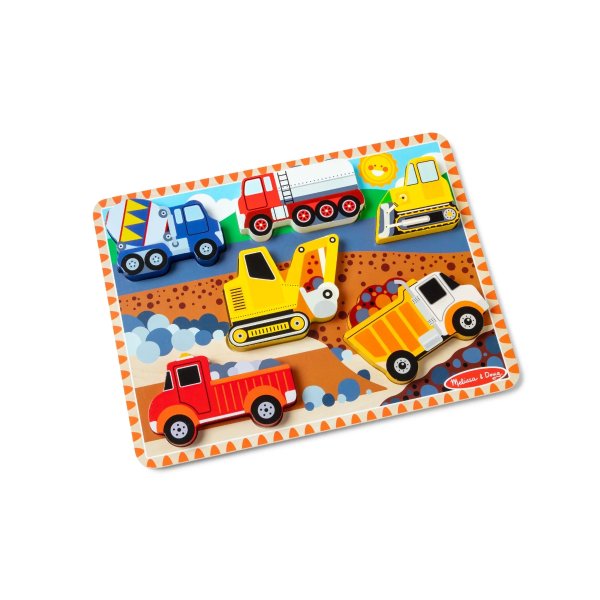 Construction Vehicles Wooden Chunky Puzzle (6 pcs) - FSC-Certified Materials