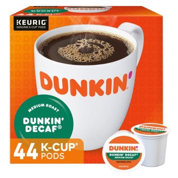 - Dunkin' Decaf K-Cup Pods (44-Pack)