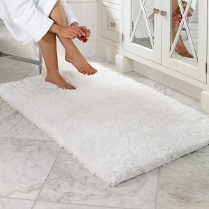 Norcho Soft Microfiber Non-Slip Rubber Luxury Bath Mat Rug, White