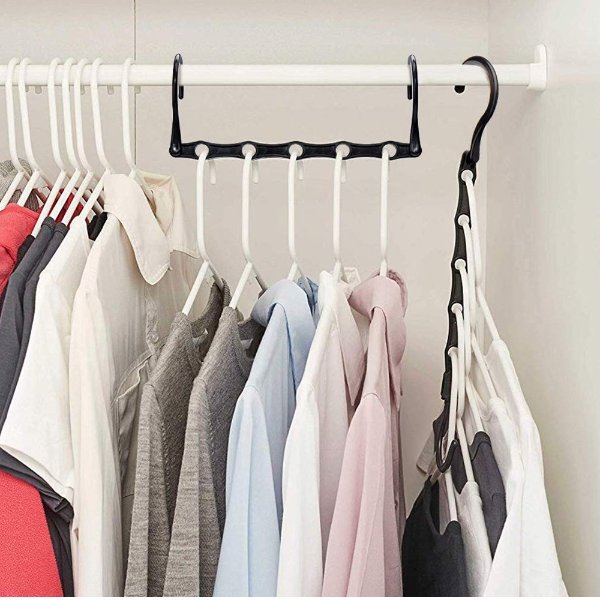 HOUSE DAY Black Magic Hangers Space Saving Clothes Hangers Organizer