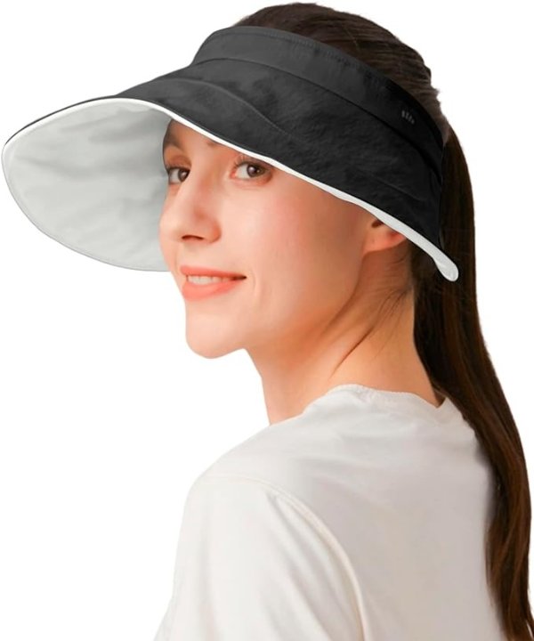 Sun Visors for Women UPF50+ Large Brim Adjustable Summer Beach Golf Hats