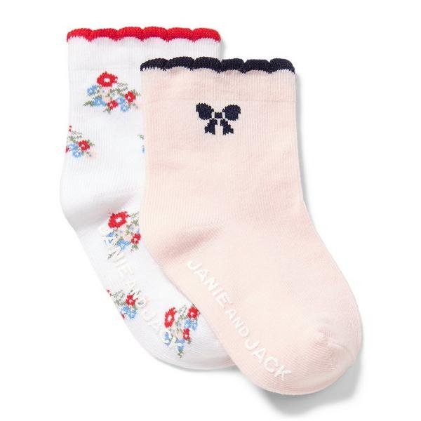 Floral And Bow Sock 2-Pack