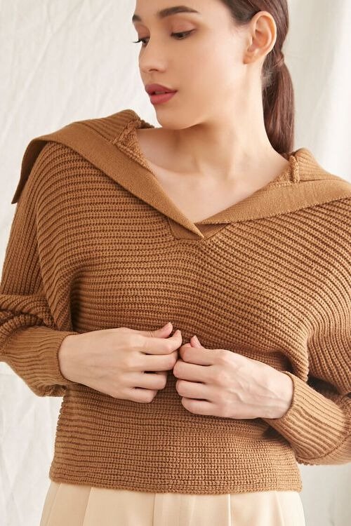 Storm Flap Lantern-Sleeve Sweater