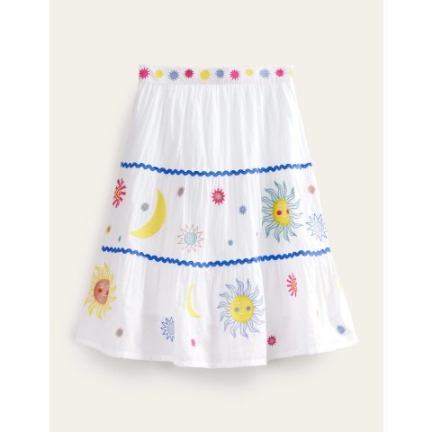 BodenCelestial Applique Skirt - White | Boden US