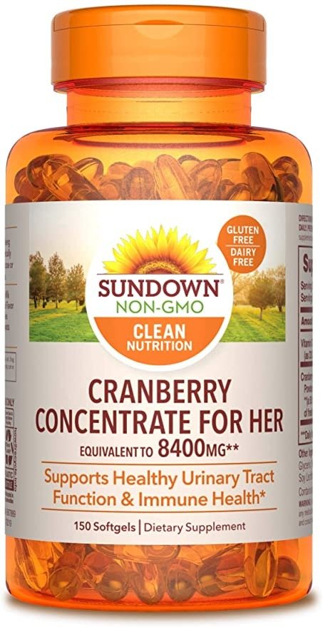 Sundown Super Cranberry 8400 mg Plus Vitamin D3 1000 IU, 150 Softgels
