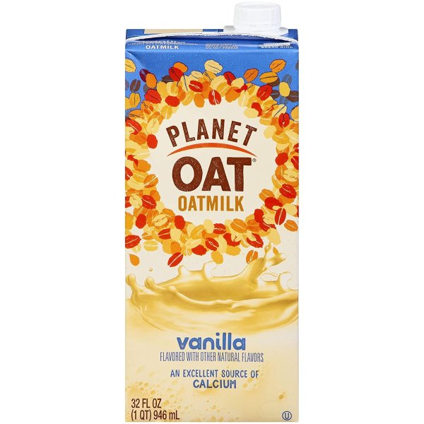 Planet Oat Oatmilk, Vanilla, 32 oz (Pack of 6)
