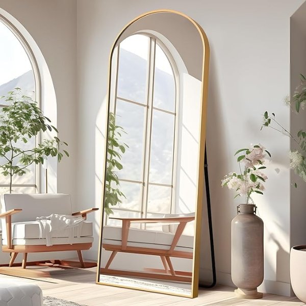 Arched Full Length Mirror Gold, 65"x22"