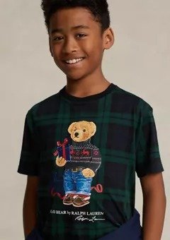 Boys 8-20 Polo Bear Plaid Cotton Jersey Graphic T-Shirt