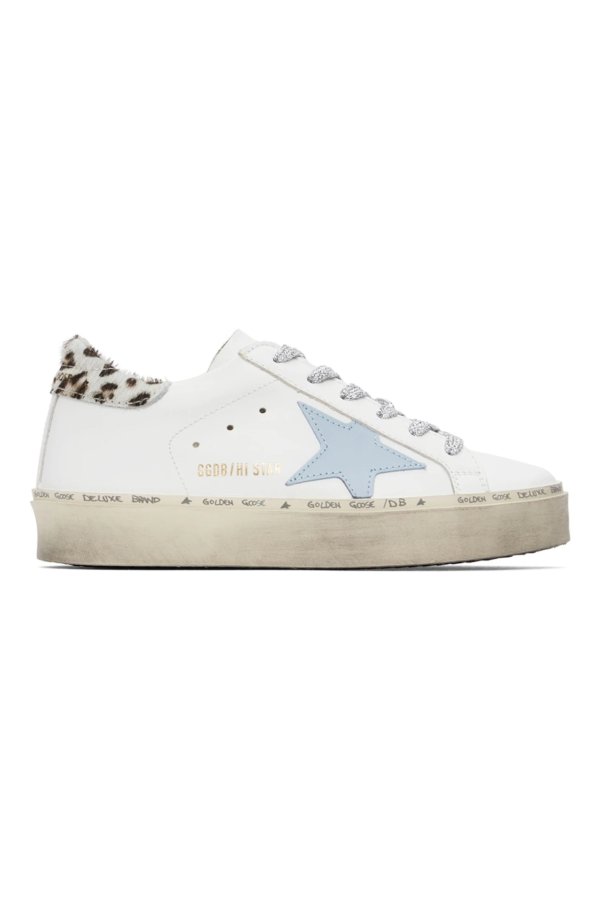 White Leopard Hi Star Sneakers