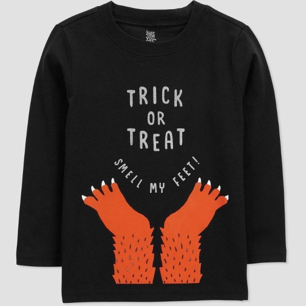 Just One You®️ Toddler Trick or Treat T- Shirt - Black/Orange