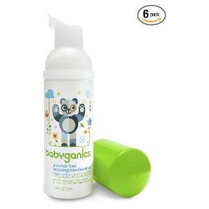 Babyganics Alcohol-Free Foaming Hand Sanitizer, Fragrance Free, On-The-Go, 50 ml (1.69-Ounce), Pump Bottle (Pack of 6)