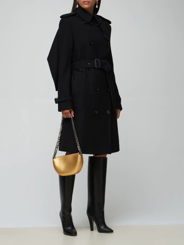CASHMERE BLEND DOUBLE TRENCH COAT