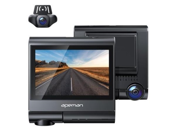 APEMAN 4K Touch Screen Dash Cam, 1920x1080P Front and Rear Dash Camera for Cars, Built-in GPS & Wi-Fi, Dual 170° Sony Sensor Car Camera, with Parking Mode, Motion Detection, Support 128GB Max - Newegg.com