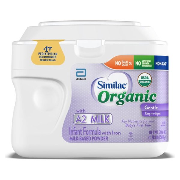 Organic with A2 Milk Infant Formula,20.6-oz Tub
