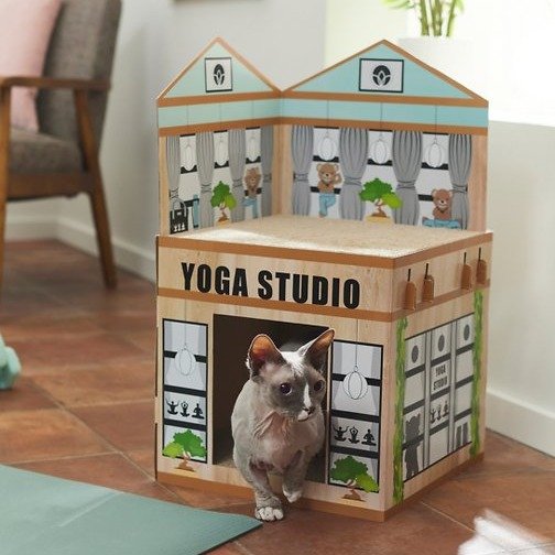 FRISCO Yoga Studio Cardboard Cat House, 2-Story - Chewy.com