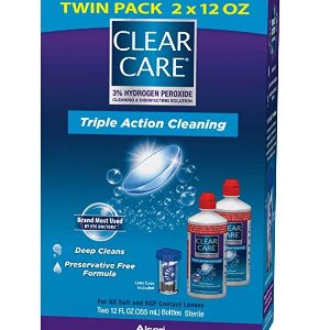 Clear Care Cleaning Solution with Lens Case, Twin Pack