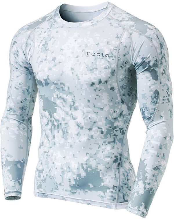 Tesla Men's Mock Long-Sleeved T-Shirt Cool Dry Compression Baselayer MUT12/T11/T01