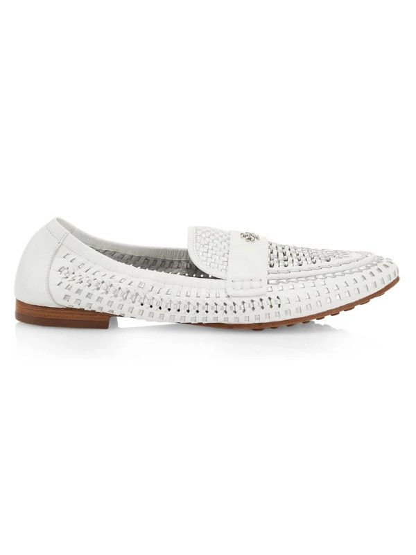 Woven Leather Ballet Loafers