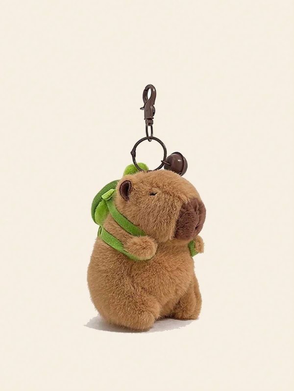1PC Women's green cute cartoon capybara plush doll keychain, cute keychain, cute stuff,plush keyring,cute things,funny gifts