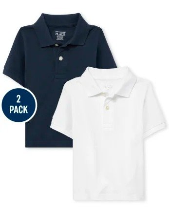 Baby And Toddler Boys Uniform Short Sleeve Pique Polo 2-Pack | The Children's Place - MULTI CLR