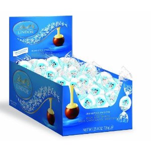 Lindt LINDOR Snowman Milk and White Chocolate Truffles, 60 Count Box
