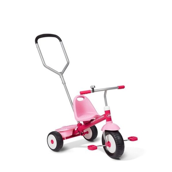 , Deluxe Steer & Stroll Trike, Parent Push Handle, Pink