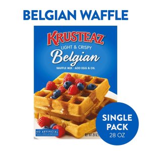 Krusteaz Light & Crispy Belgian Waffle Mix - No Artificial Flavors, Colors, or Preservatives - 28 OZ (Pack of 3)