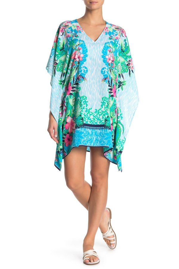Floral V-Neck Cover-Up Tunic
