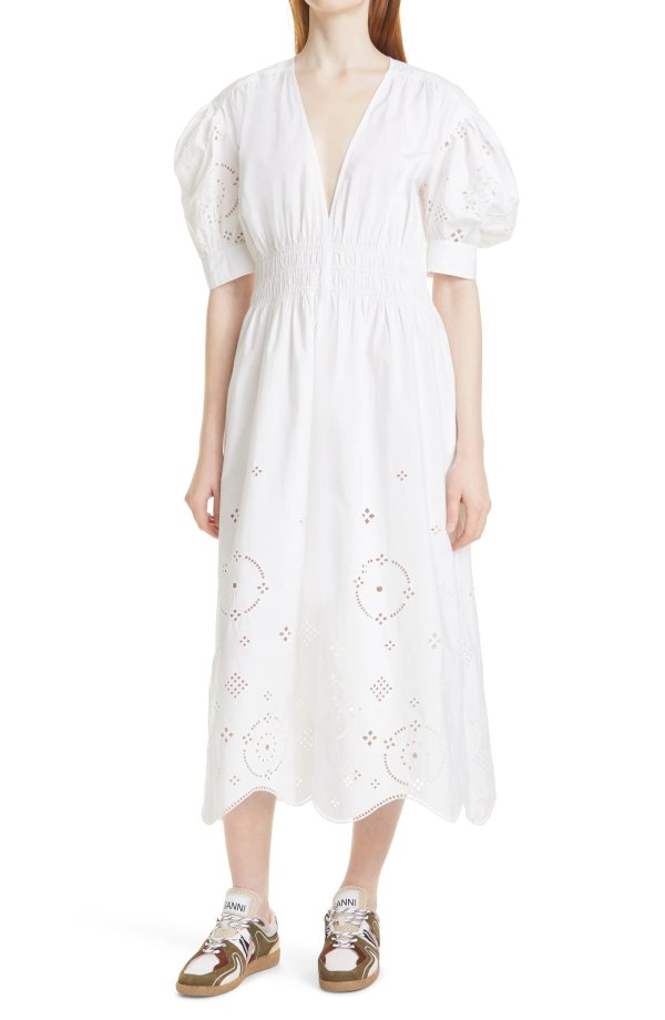 Broderie Anglaise Organic Cotton Eyelet Dress
