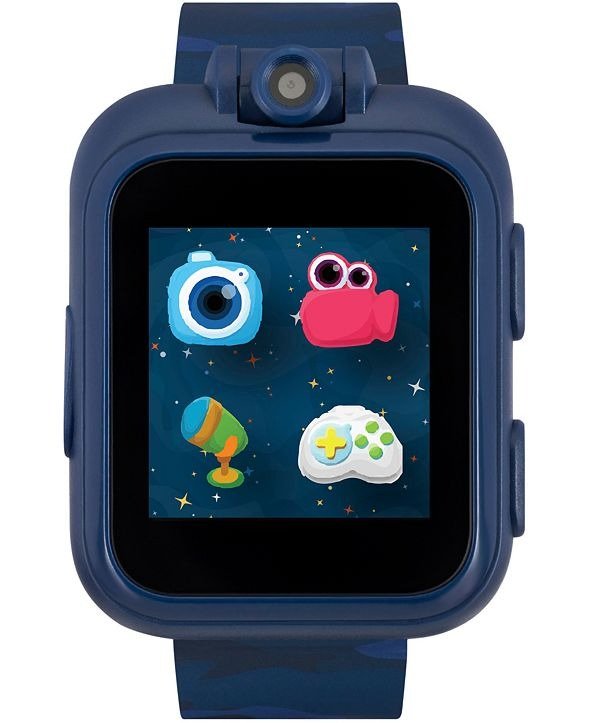 Kids PlayZoom Blue Camouflage Strap Touchscreen Smart Watch 42x52mm