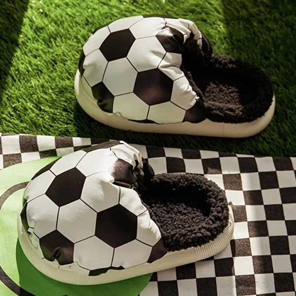 New Kids Cute Comfortable Plush Football Shape Slippers Home Shoes - Clothing, Shoes & Jewelry - Temu