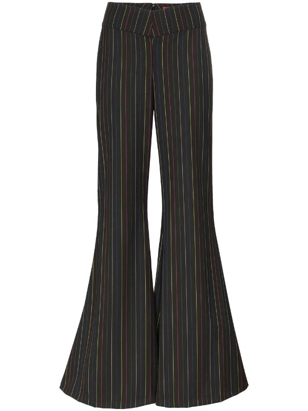 rainbow striped wide flare trousers